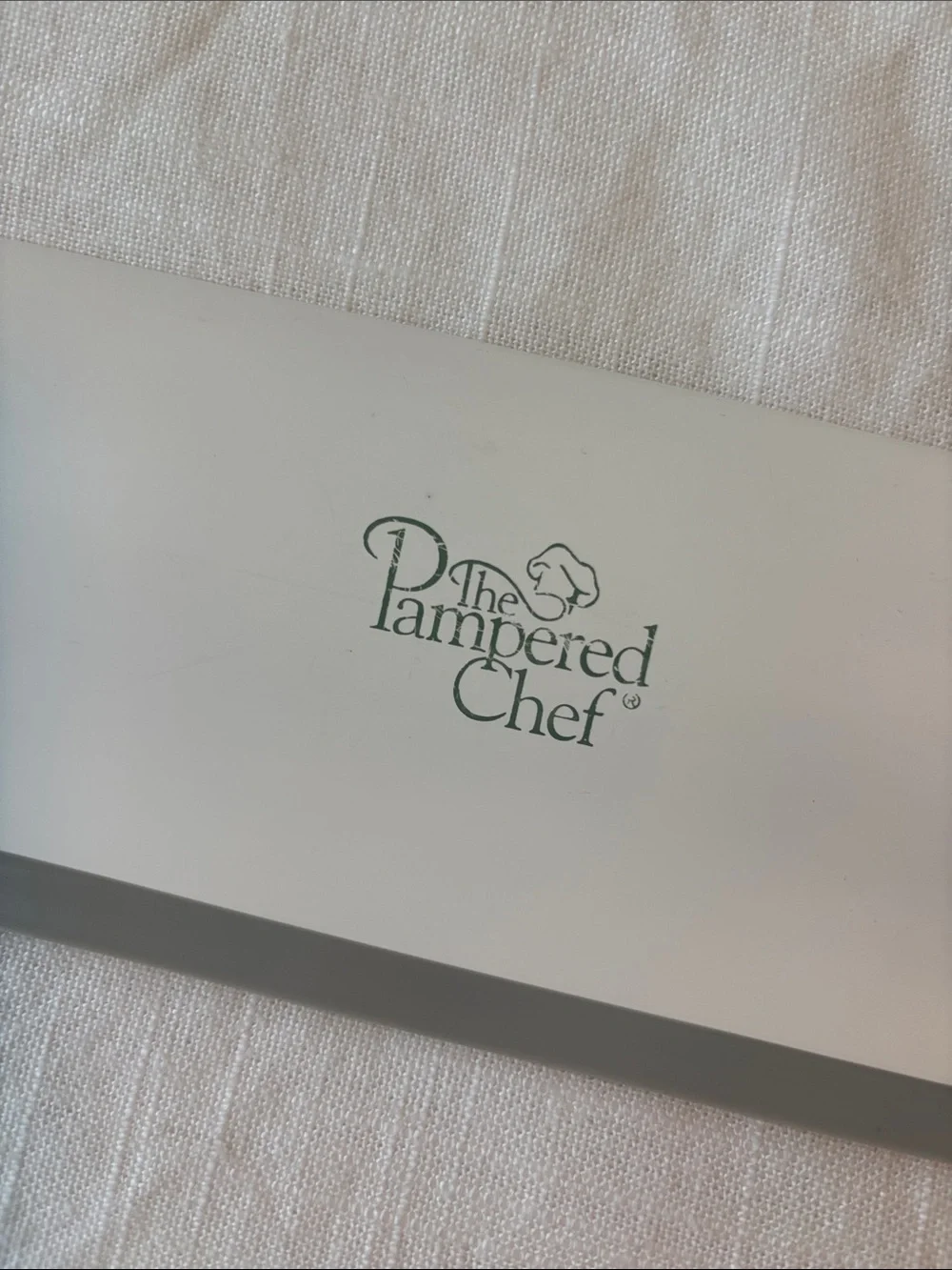The Pampered Chef Dough Scraper — Cream Body with Gray Edge